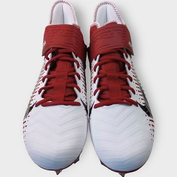 Nike Alpha Menace Pro 2 Mid Football Cleats White/Red BV3945-106 Mens size 14 - Picture 2 of 8